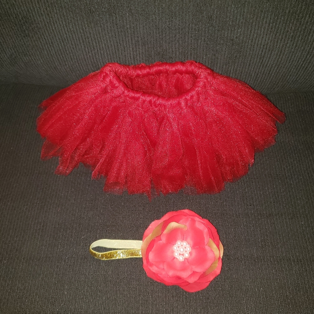 Red Tutu Newborn 0-3 Month photoshoot W/ H…